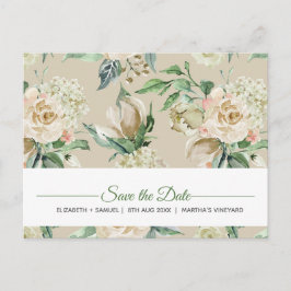 Creme-Rose Wasserfarbmuster Ankündigungspostkarte