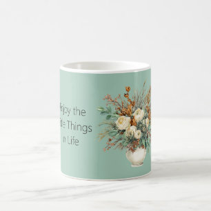 Creme-Rosen genießen kleine Dinge Floral Kaffeetasse