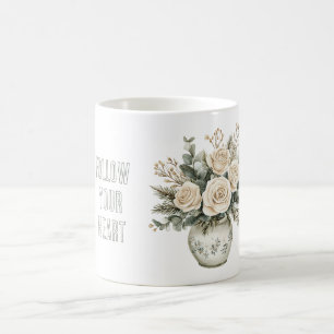 Creme-Rosen im Blumen-Vase Kaffeetasse