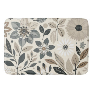 Creme & Salbeigrün Kühnes modernes Blumenmuster Badematte