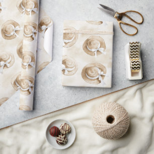 Creme-Sand-Strandhüte Geburtstag Geschenkpapier