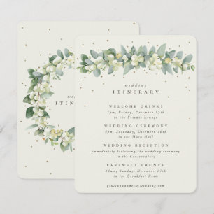 Creme Schneebeere + Eukalyptus Girlande Hochzeitsf Begleitkarte