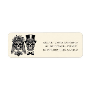 Creme Schwarz & Gold Vintage Skelett Hochzeit