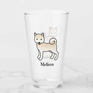 Creme Shiba Inu Süßer Hund & Name Glas