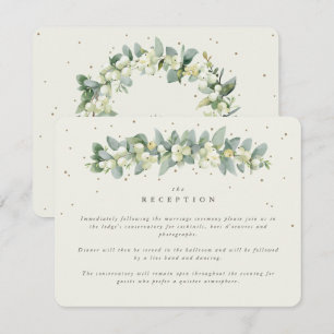 Creme Snowberry+Eucalyptus Garland Empfang Begleitkarte