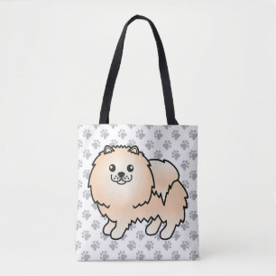 Creme Spitz Niedlich Cartoon Dog & Paws