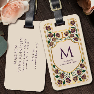 Creme Sword Shield Mittelalterliche Fantasie Monog Gepäckanhänger