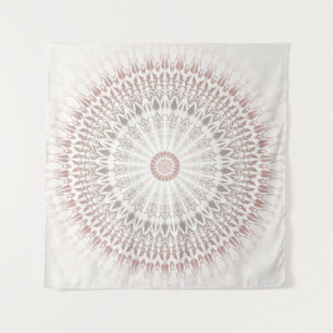Creme-Tan-Neutrales Mandala Wandteppich