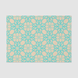 Creme Turquoise Modern Prairie Garden Folklore Git Seidenpapier