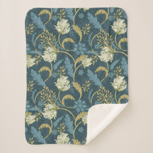 Creme- und Blaue Art Nouveau Blumendekoration  Sherpadecke