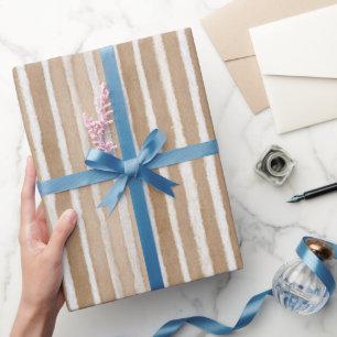Creme- und brauner Geburtstag Geschenkpapier