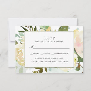 Creme und Elfenbein Option Hochzeitsfeier RSVP Karte