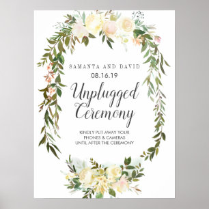 Creme und Elfenbein Unplugged Wedding Ceremony S Poster