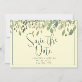Creme und Eukalyptus Save the Date QR-Code