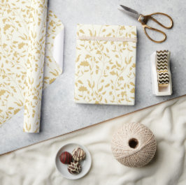 Creme und Gold Floral Geschenktasche Geschenkpapier
