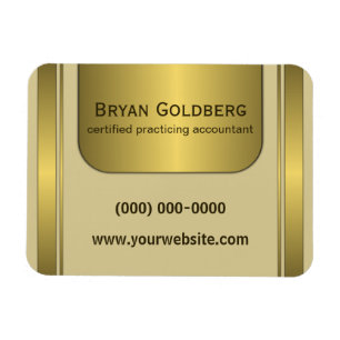 Creme und Gold Plate-Accountant Small Flexi Magnet