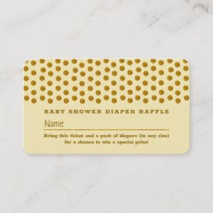 Creme und Gold Polka Dot, Windel-Raffle-Ticket Begleitkarte