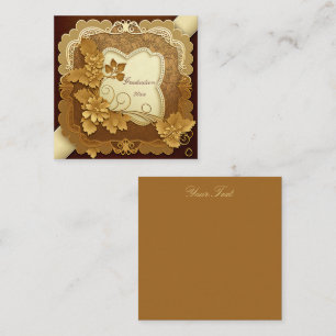 Creme und Gold Scrapbook Style Quadratische Visitenkarte