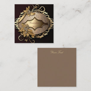 Creme und Gold Scrapbook Style Quadratische Visitenkarte