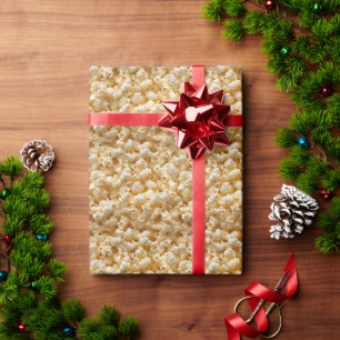 Creme- und goldene Popcorn-Nahaufnahme-Illustratio Geschenkpapier
