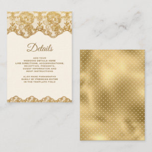 Creme und Goldfolie Spitze Details Begleitkarte