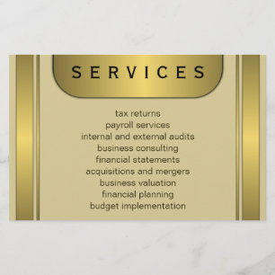 Creme und Goldplatte 5,5" x 8,5" Buchhalter Flyer