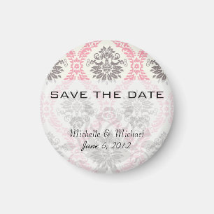 Creme und graue Damastasblicke Magnet