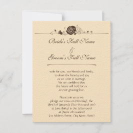 Creme-und Kaffee-Rosen Einladung