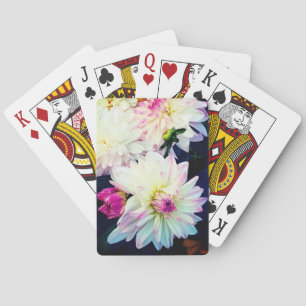 Creme und rosa Blume Spielkarten