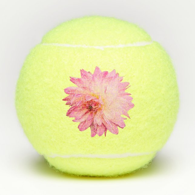 Creme und rosa Blume Tennisbälle (Vorderseite)