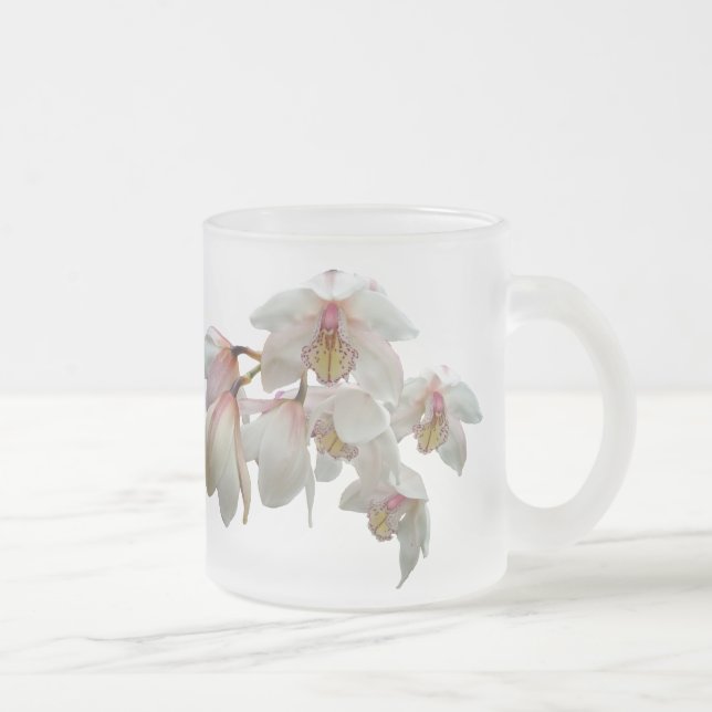 Creme und rosa Orchideen Mattglastasse (Rechts)