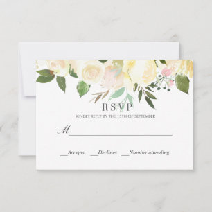 Creme und SAGE Classic Spring WEDDING UAWG RSVP Karte