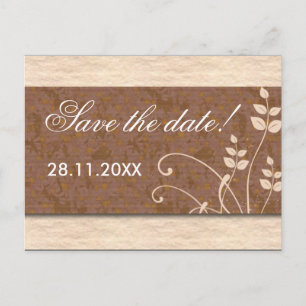 Creme-und Schokoladen-Save the Date Postkarte
