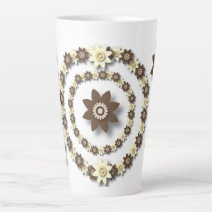 Creme und. Schokoladenbraune Florale  Milchtasse