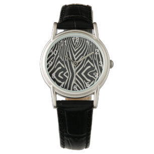 Creme und schwarze Zebrastreifen, Armbanduhr