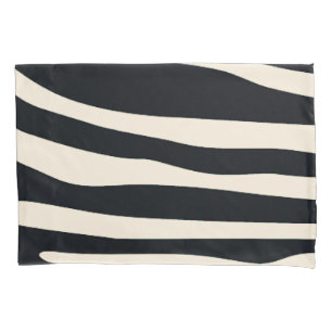 Creme und schwarzer Zebradruck Kissenbezug