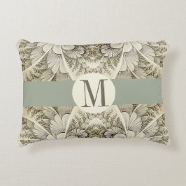 Creme und Taupe-Strudel-weises Grün-Akzent-Kissen Zierkissen