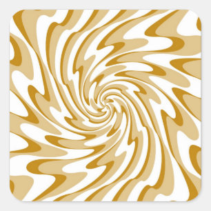 Creme und White Wave Swirt Dekorative Kunst Quadratischer Aufkleber