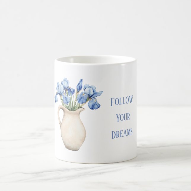 Creme-Vase Lila Iris-Blumen Kaffeetasse (Mittel)