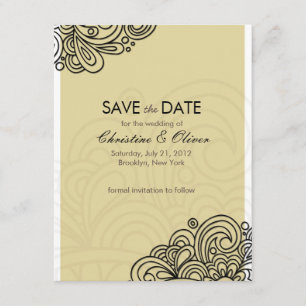 Creme Vintag Swirl Save the Date