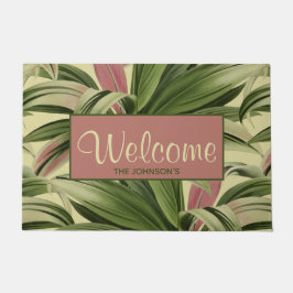 Creme Vintag tropische Palme Fußmatte