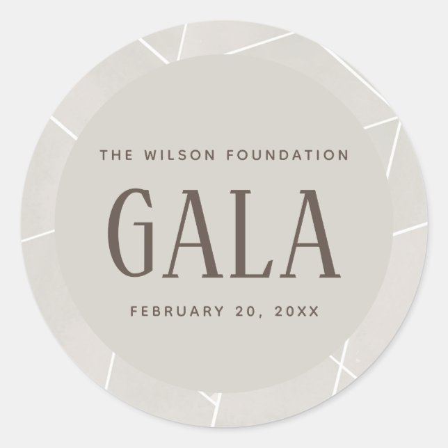 Creme Watercolor Geometric Gala Runder Aufkleber (Vorderseite)