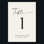 Creme Wedding Rezeption Minimalistische Tischnumme Tischnummer<br><div class="desc">Cream Mimalist Hochzeitskarte.</div>