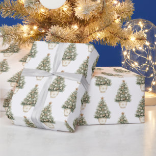 Creme-Weihnachtsbaum-Ornament Geschenkpapier