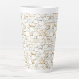 Creme Weiß Graue Faux Steine Milchtasse