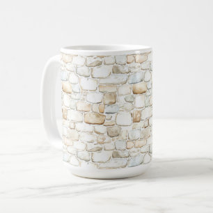 Creme Weiß Graue Kunststeine   Kaffeetasse