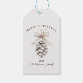 Creme weiß pineca Weihnachtsnatur Geschenkanhänger