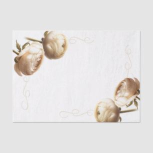 Creme & Weiße Ranunculus Blumenhochzeit Seidenpapier