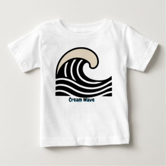 Crème-Wellenkamm auf Schwarz – Minimale Ozean-Lini Baby T-shirt