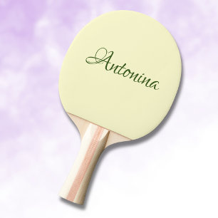 Creme Yellow Modern Name Trendy Minimalistisch Tischtennis Schläger